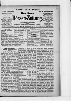 Berliner Börsen-Zeitung vom 09.12.1899