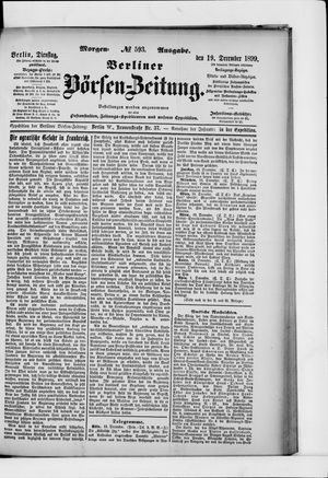 Berliner Börsen-Zeitung on Dec 19, 1899