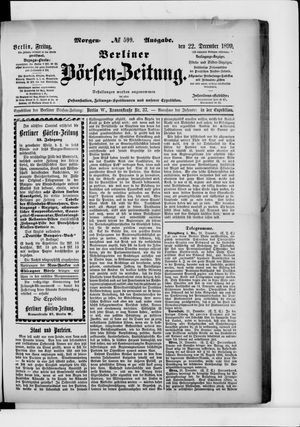 Berliner Börsen-Zeitung vom 22.12.1899