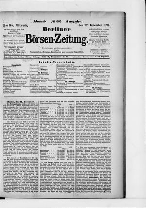 Berliner Börsen-Zeitung vom 27.12.1899