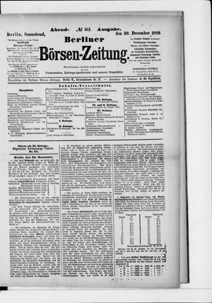 Berliner Börsen-Zeitung vom 30.12.1899