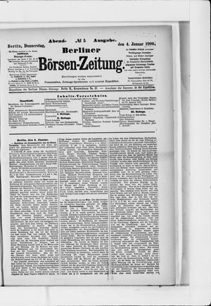 Berliner Börsen-Zeitung on Jan 4, 1900