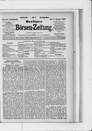 Berliner Börsen-Zeitung vom 06.01.1900