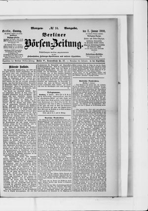 Berliner Börsen-Zeitung on Jan 7, 1900