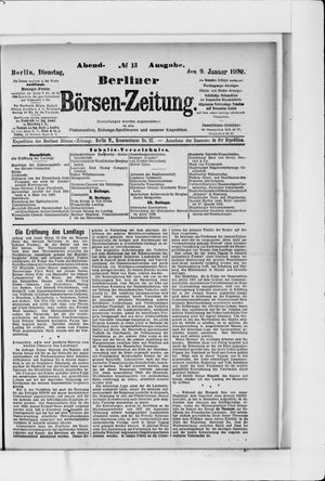 Berliner Börsen-Zeitung vom 09.01.1900