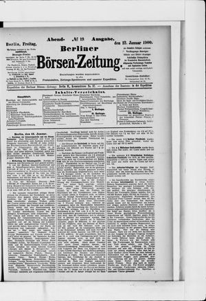 Berliner Börsen-Zeitung on Jan 12, 1900
