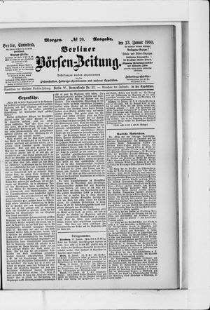 Berliner Börsen-Zeitung on Jan 13, 1900
