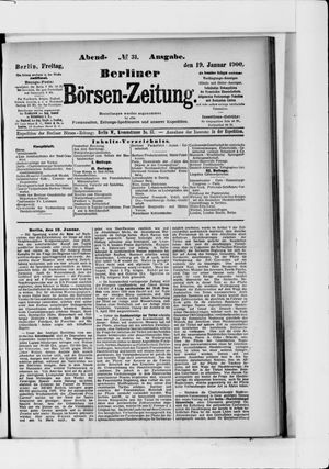 Berliner Börsen-Zeitung vom 19.01.1900