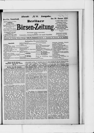 Berliner Börsen-Zeitung on Jan 20, 1900