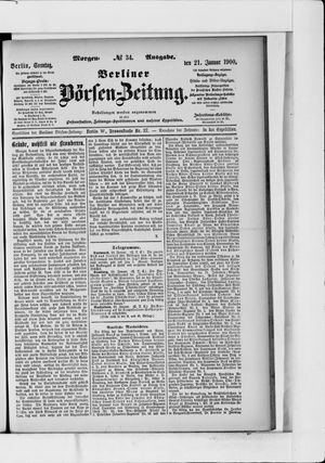 Berliner Börsen-Zeitung vom 21.01.1900