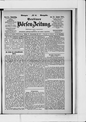 Berliner Börsen-Zeitung vom 25.01.1900