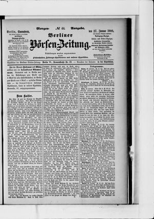Berliner Börsen-Zeitung vom 27.01.1900