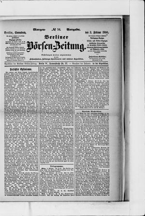 Berliner Börsen-Zeitung vom 03.02.1900