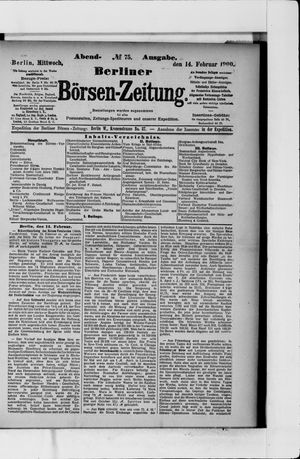 Berliner Börsen-Zeitung vom 14.02.1900