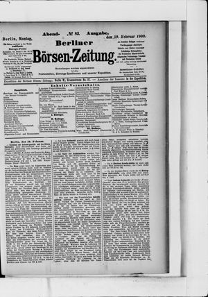 Berliner Börsen-Zeitung vom 19.02.1900