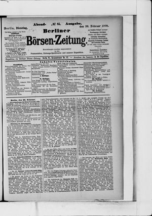 Berliner Börsen-Zeitung on Feb 20, 1900