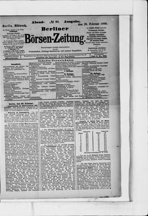 Berliner Börsen-Zeitung on Feb 28, 1900