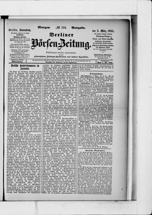 Berliner Börsen-Zeitung on Mar 3, 1900