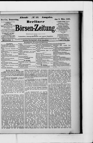 Berliner Börsen-Zeitung on Mar 8, 1900