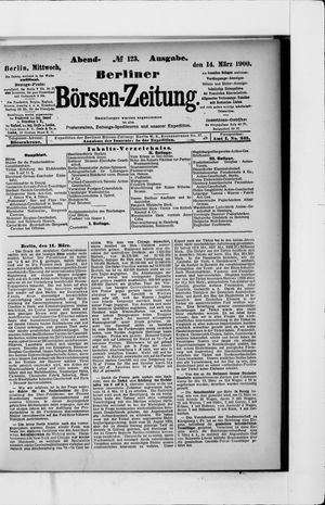 Berliner Börsen-Zeitung on Mar 14, 1900