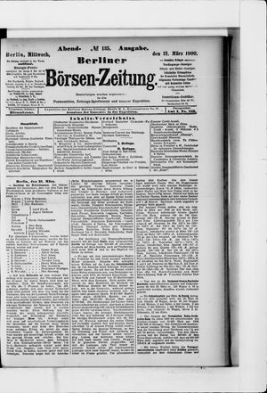 Berliner Börsen-Zeitung on Mar 21, 1900