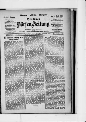 Berliner Börsen-Zeitung vom 01.04.1900