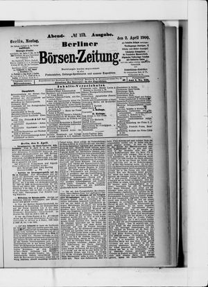 Berliner Börsen-Zeitung on Apr 2, 1900