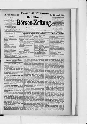 Berliner Börsen-Zeitung on Apr 14, 1900