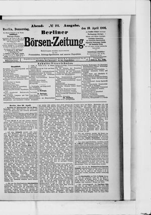 Berliner Börsen-Zeitung on Apr 19, 1900