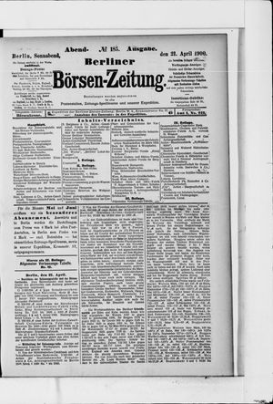 Berliner Börsen-Zeitung on Apr 21, 1900