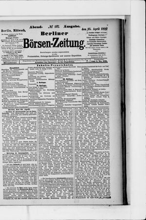 Berliner Börsen-Zeitung on Apr 25, 1900