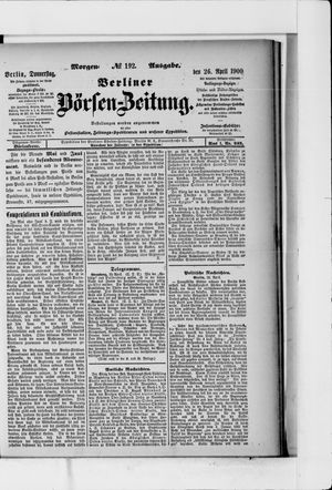 Berliner Börsen-Zeitung vom 26.04.1900