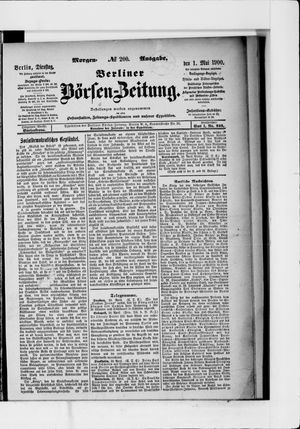 Berliner Börsen-Zeitung vom 01.05.1900