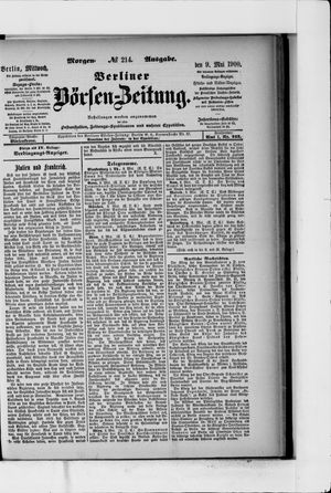 Berliner Börsen-Zeitung vom 09.05.1900