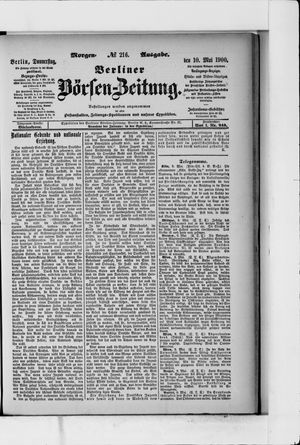 Berliner Börsen-Zeitung vom 10.05.1900