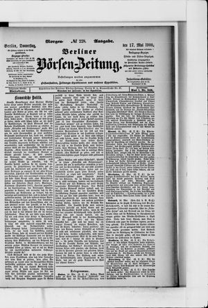 Berliner Börsen-Zeitung vom 17.05.1900