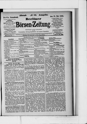 Berliner Börsen-Zeitung vom 19.05.1900