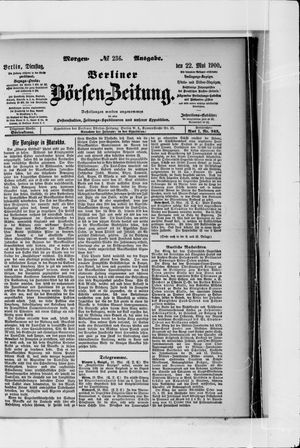 Berliner Börsen-Zeitung on May 22, 1900