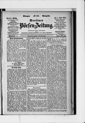 Berliner Börsen-Zeitung on Jun 1, 1900
