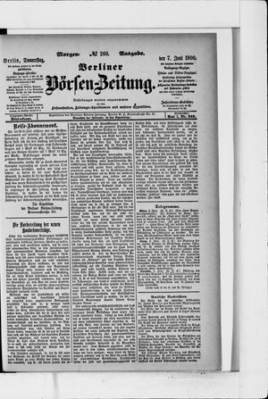 Berliner Börsen-Zeitung on Jun 7, 1900