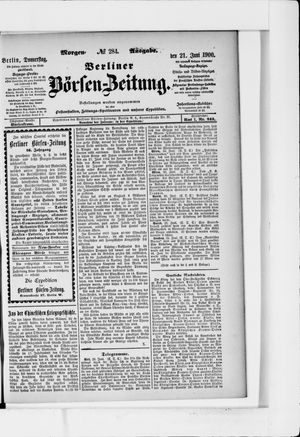 Berliner Börsen-Zeitung vom 21.06.1900