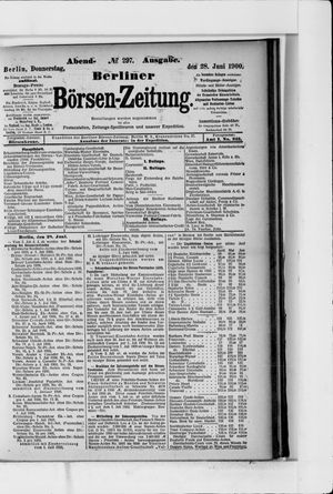Berliner Börsen-Zeitung vom 28.06.1900