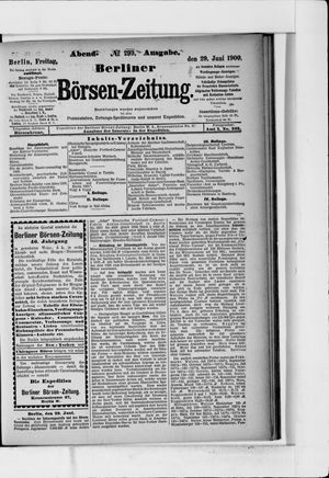 Berliner Börsen-Zeitung vom 29.06.1900