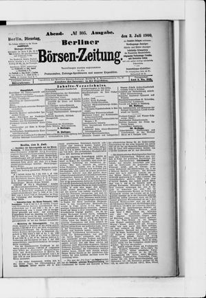 Berliner Börsen-Zeitung vom 03.07.1900