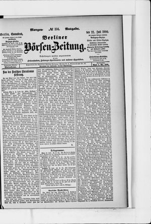 Berliner Börsen-Zeitung vom 21.07.1900