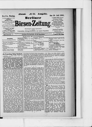 Berliner Börsen-Zeitung vom 30.07.1900