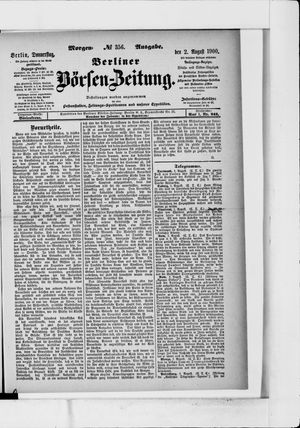 Berliner Börsen-Zeitung on Aug 2, 1900