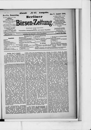 Berliner Börsen-Zeitung vom 02.08.1900