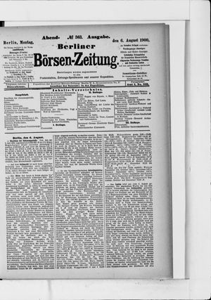 Berliner Börsen-Zeitung vom 06.08.1900