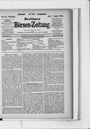 Berliner Börsen-Zeitung vom 07.08.1900